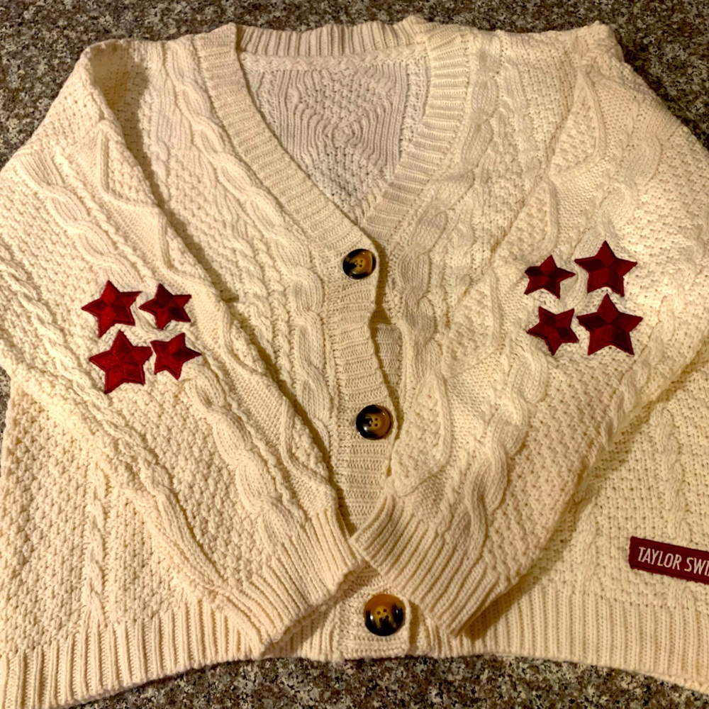 Taylor Swift Limited Edition Red Cardigan Sweater Medium Large.